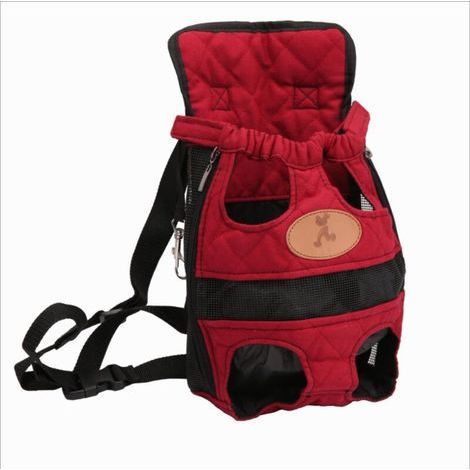 Pet Backpack Outing Bag Sac de transport Sac à dos pour chien Sac à dos poitrine, rouge L (1/4)