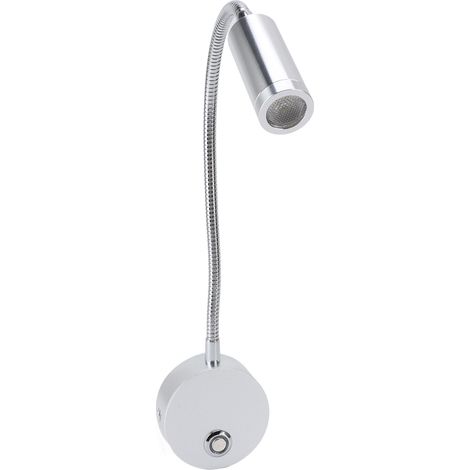 Applique murale flexible pour camping-car bateau tête lit, lampe lecture à variateur 3 températures, port USB, 10-30V, argent, aluminium (1/5)