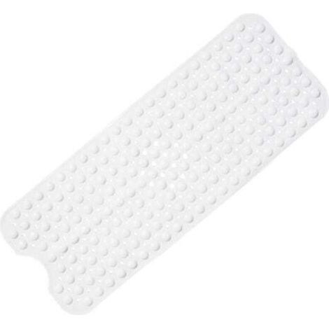 Non-Slip Bath Mat, 101 x 40cm Extra Long Non-Slip Shower Mat, Mold Resistant & Machine Washable, White