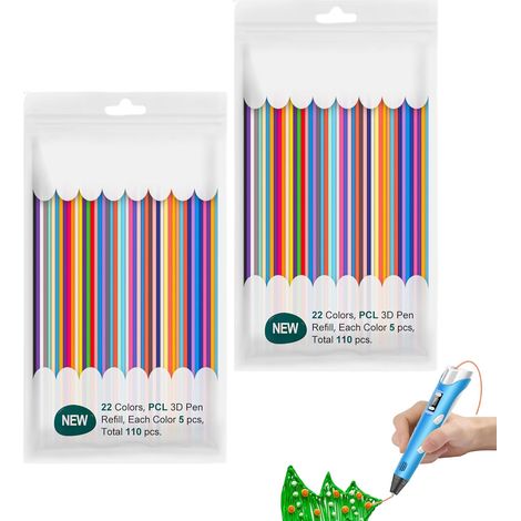 Glow in the Dark 3D Doodler Lot de 220 recharges de stylo 3D pour stylo 3Doodler Start+ 2,5 mm PCL à basse température (22 couleurs) (1/5)