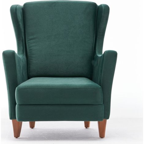 Sillón de terciopelo verde WILLIAMS (1/5)