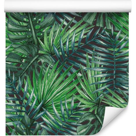 Hermoso papel pintado de hojas tropicales para sala de estar y dormitorio, 50x1000 cm. (1/5)