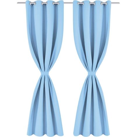 Maison Exclusive - 2 Pz Tende Oscuranti Occhielli in Metallo 135x175 cm Turchese