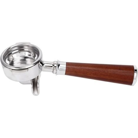 58mm Coffee Portafilter Filter Coffee Machine Replacement Parts with Wooden Handle for Commercial Use (1/5)
