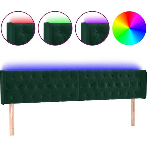 Maison Exclusive - LED Kopfteil Dunkelgrün 183x16x78/88 cm Samt (1/5)