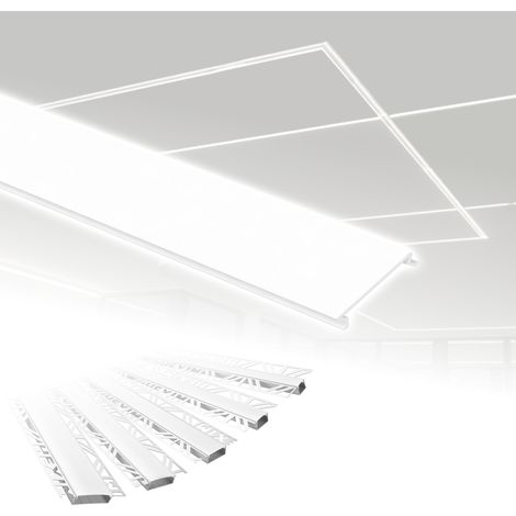 HEXIM Profili in alluminio per LED, cartongesso a incasso con copertura opalina, diverse larghezze: ALED 3 - Larghezza luminosa di 30 mm, opale Abdeckung (de)