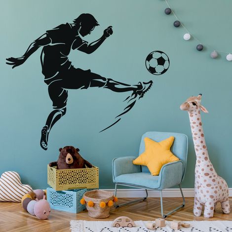 Sticker Mural - Footballeur - 37x44 cm - Noir (1/3)