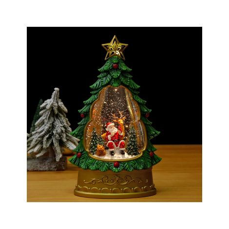 Leuchtende Weihnachts-Schneekugel mit Musikbox, automatischem Schneeeffekt, Weihnachtsdeko mit Santa, magisches Geschenk für Mama, Kinder oder Freunde (1/5)
