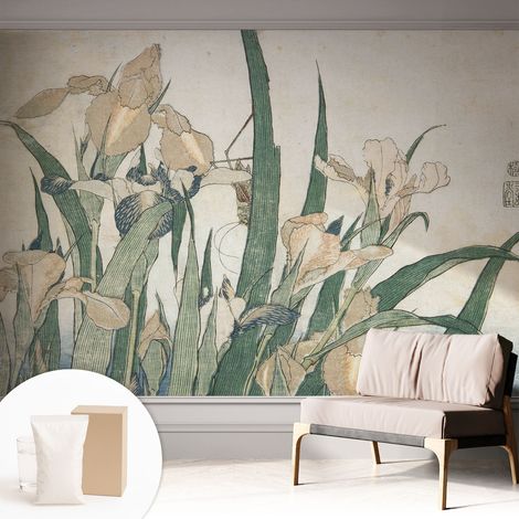 Fototapete - Tapete Vliestapete mit Kleber - Wandtapete Moderne Wandbild Schlafzimmer Wohnzimmer Zarte Iris 312x219 cm (1/5)