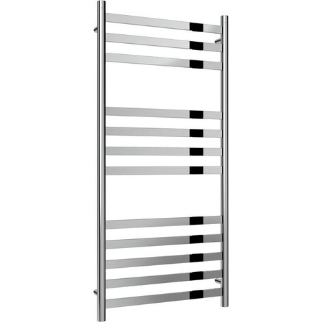 Reina Misa Designer Heated Towel Rail 1120mm H x 530mm W Polished Stainless Steel (1/5)
