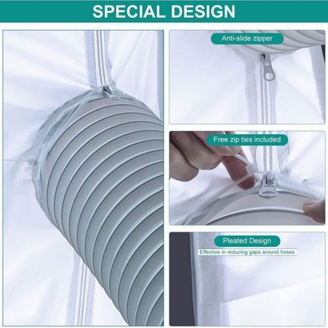 Tissu Calfeutrage Fenêtre - Pour Climatiseur Mobile Et Sèche-Linge - Installation Sans Perçage - Protection Contre Air Chaud - 1 Pièce (1/5)