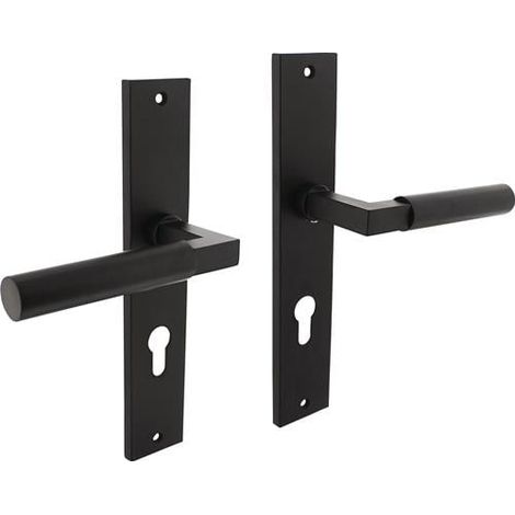 Juego  de  escudos  de  estilo  arquitectónico  de  zamak  F71  negro  PZ  72mm  DIN  I/D  INTERSTEEL (1/2)