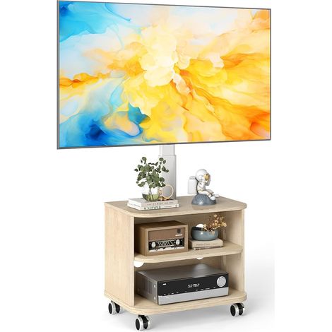 Meuble TV à roulettes LED LCD OLED Plasma 32-65", hauteur réglable, 35 kg, support mobile VESA 400 x 400 mm (1/5)