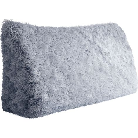 VERCART Coussin de Lecture, Oreiller Traversin Soutien Dorsal, Triangulaire Coussin à Coins, Gros Coussin Canapé, Coussin tête de Lit Dossier, Oreiller de Repos Cale Dos, Velours,Bleu,140x50x20CM (1/5)