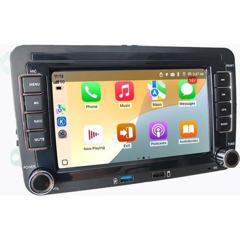 Autoradio avec écran de 7 pouces pour 5, 6, T5, 6R, Caddy, Passat, Touran, Seat avec fonction CarPlay et Android Auto. (1/5)