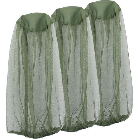 Filet Anti-Moustique Tête - 33 x 45 cm - Malla Fina Respirable - Protección Facial y Cervical - Para Pesca Apicultura Jardinería - Lote de 3 (1/5)