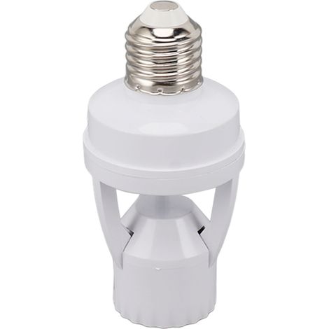 Portalampada con sensore di movimento PIR E27, adattatore per lampadina a vite regolabile, accensione/spegnimento automatico, controllo notturno, per garage interrato. (1/5)