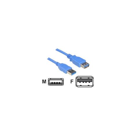 DeLOCK USB-Kabel USB3.0 Typ A - Typ A St/Bu 1,00m blau (82538)