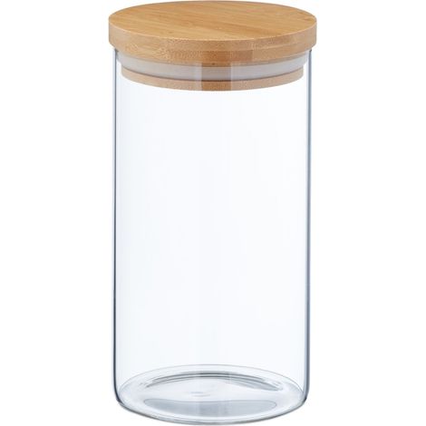Set di 3 barattoli in vetro ermetici per alimenti design moderno cucina 1000 ml in vetro trasparente 130011621