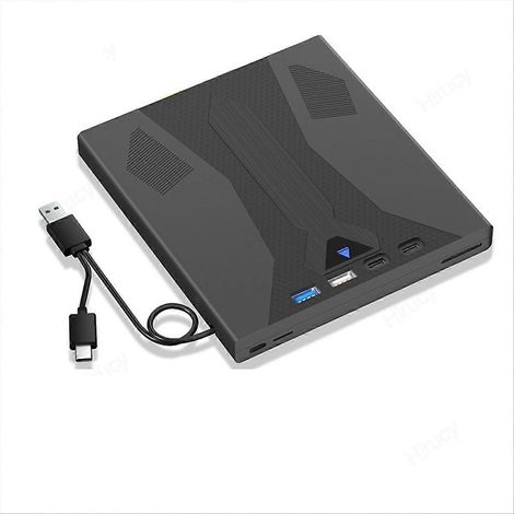 Externer Blu-ray-Brenner, kompatibel mit Discs bis zu 100 GB, USB 3.0 und Typ-C DVD/CD/BD-Lesegerät, optisches 3D-Blu-ray-Laufwerk für Laptops (1/5)