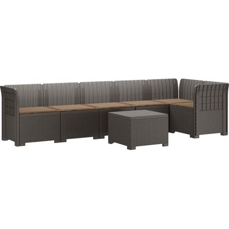 Divano da Giardino 6 Posti con Cuscini Aspetto Rattan PP vidaXL (1/5)