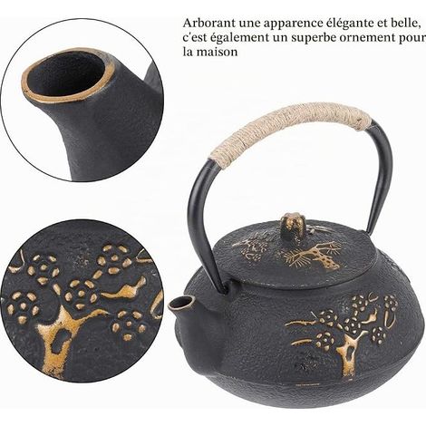Cast Iron Teapot, Japanese Teapot with Stainless Steel Infuser for Stove, Tea Kettle for Home, Kitchen, Office (1/4)