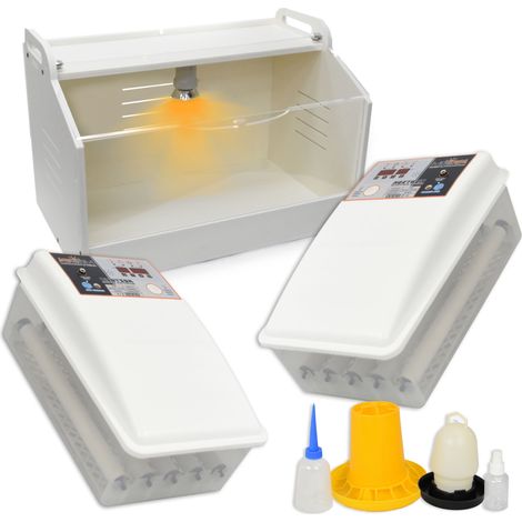KIT 2 INCUBATRICE 24 POSTI AUTOMATICA TECA CHIOCCIA ALLEVATRICE PULCINI LAMPADA RISCALDANTE KIT SVEZZAMENTO (1/5)