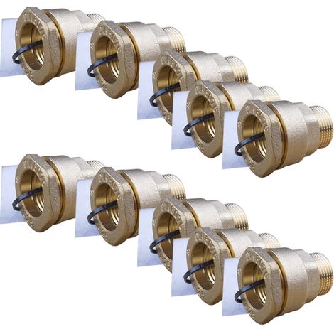 Lot de 10 Manchons laiton droit PEHD Ø25 Mâle 3/4" (20/27) - ACS 16 Bar - Arco (1/4)