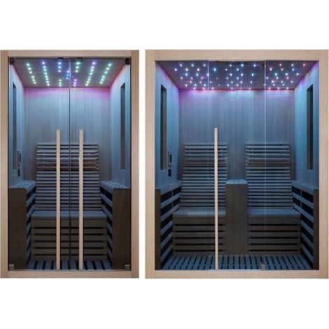 Bagno Italia Sauna infrarossi 100x130 cm con funzione bluetooth cromoterapia irradianti in carbonio (1/4)