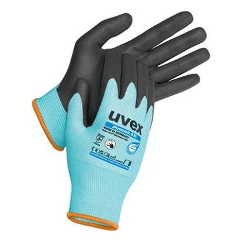 Gants de manutention Uvex Phynomic B XG taille 6, Résistant à l'abrasion, Bleu ( Prix pour 1 paire )