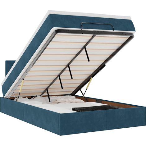 Maison Exclusive - Ottoman-Bett mit Matratze Dunkelblau 120x200 c
