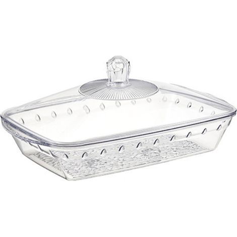 Plateau de service transparent de pièce maîtresse de-Clair L