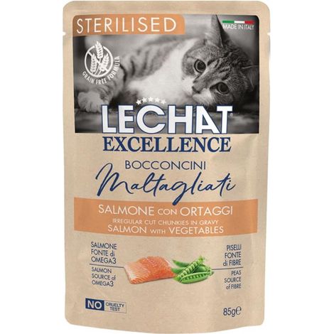 LECHAT EXCELLEN BOCCONCINI STERILISED SALMONE E ORTAGGI DA 85 GR