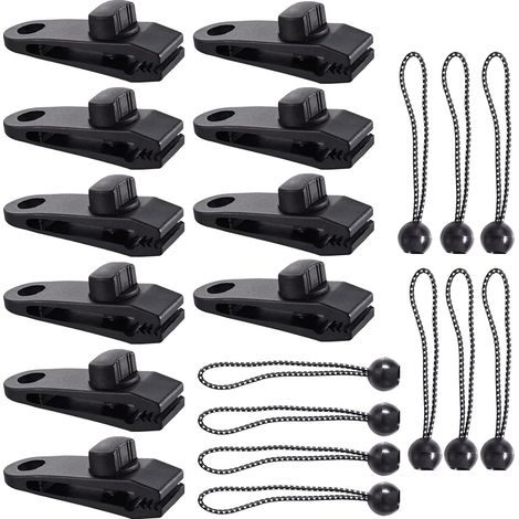 Tent Tarp Clip, 20 Pieces Tarp Clamp, Tent Clips, Heavy Duty Tarp Clips, Tarp Clip Awnings, Crocodile Mouth Tent Clips for Tents, Tarps, Awnings, Caravans (20pcs) (1/5)
