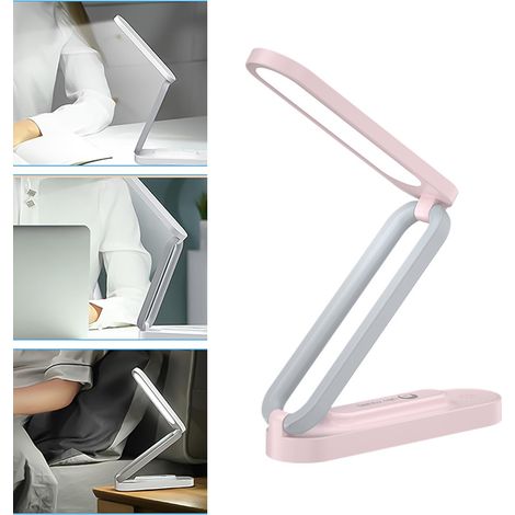 Lampe de bureau LED à intensité variable sans fil - Lampe de table pliable avec 3 niveaux de luminosité Lampe de lecture USB rechargeable (1/5)