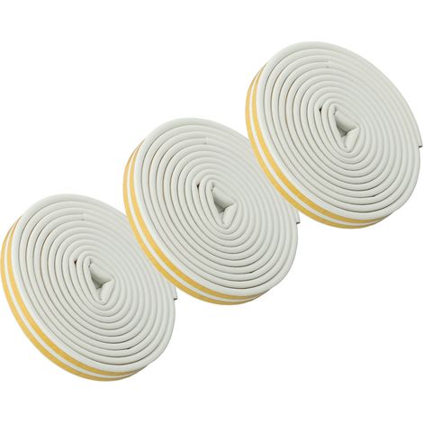 Lot de 3 joints d'étanchéité épais, isolants, anti-choc et auto-adhésifs pour portes de garage et fenêtres. (1/5)
