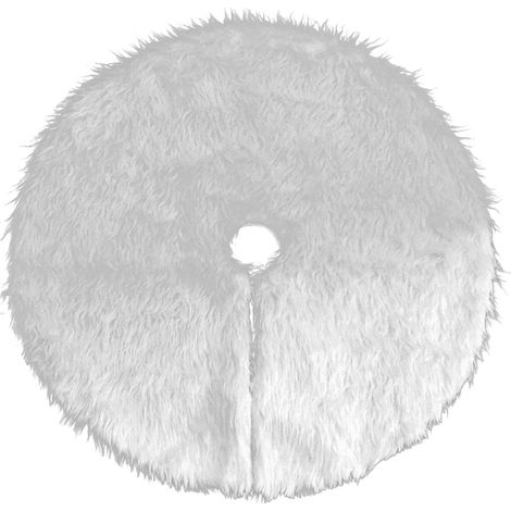 SWANEW Gonna bianca dell'albero di Natale in peluche Ornamenti dell'albero di Natale Tappeto di vacanza Copripiedi dell'albero di Natale (90cm)