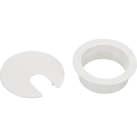 Lot de 10 œillets de Bureau, 35mm Passe-câble de Bureau Passe-câble de Bureau, Solution Idéale pour Le Bureau et la Maison Câble de Table, avec Scie Cloche (Blanc, 35mm) (1/3)