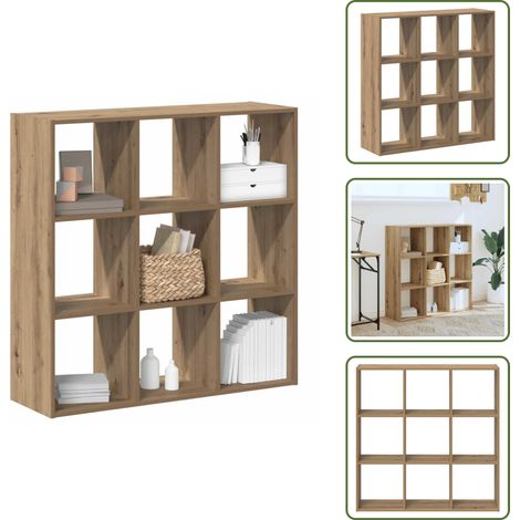 Bücherregal mit Fächern - vidaXL Bücherregal Artisan-Eiche 102x32x102 cm Holzwerkstoff - Bücherregal Wohnzimmer (1/5)