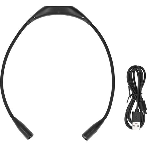 Wiederaufladbare Nackenleuchte mit USB-Anschluss, 360° flexible LED-Leselampe mit 3 Helligkeitsstufen, für Gebrauch und Wartung (schwarz).