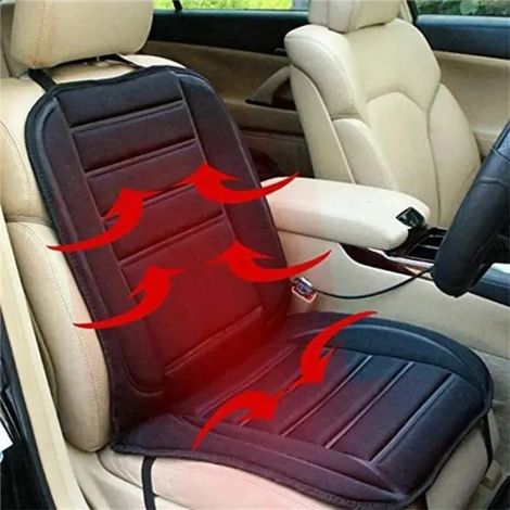 Coussin chauffant pour siège auto – 50 x 48 cm, housse de siège auto chauffante, siège chauffant, noir ODIPIE (1/4)