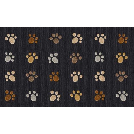 Alfombra de terciopelo Paws 45 x 75 cm Alfombra de terciopelo Paws 45 x 75 cm - Mercury