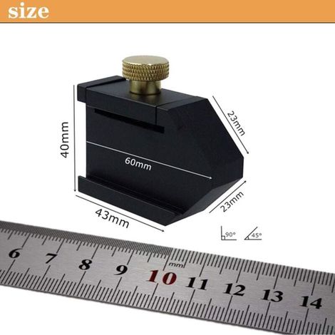 Regla de metal de 30 cm, regla de acero inoxidable, bloque de posicionamiento, regla paralela, herramientas de dibujo de líneas de 45 grados y 90 grados para carpinteros (1/3)