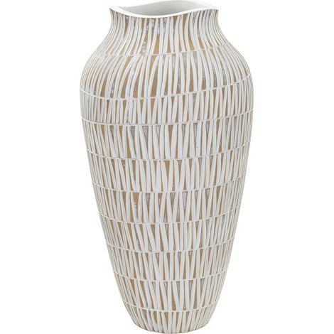 Vaso Rugero, Color Beige, Diámetro 12 cm, Blanco (1/5)
