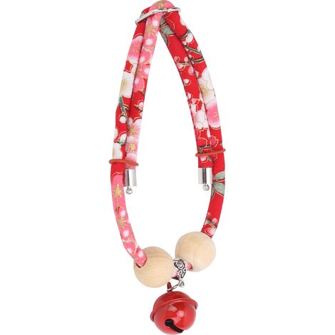 Collier décoratif pour lapins de compagnie, ajustable, avec clochette rouge, taille L. (1/5)