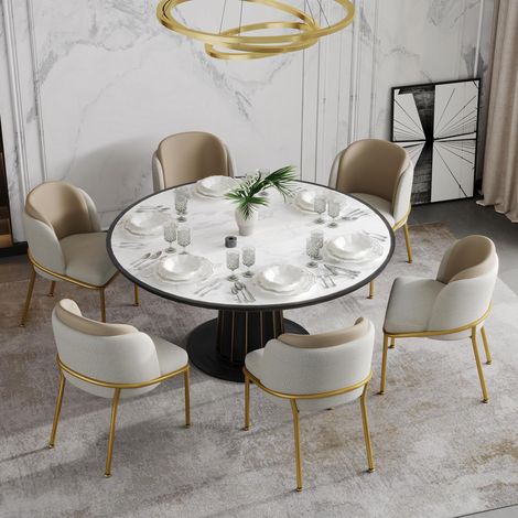 Chaise longue moderna beige de 6 piezas, sillón tapizado con patas reclinables y patas ajustables, ideal para salón, dormitorio, estudio u oficina. (1/5)