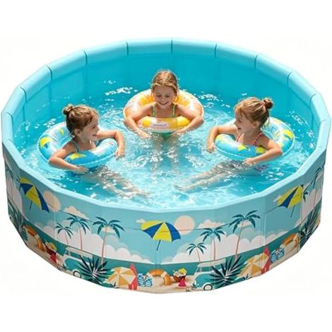Grande piscine pour enfants, diamètre 120 x 45 cm, pliable, ronde, non gonflable, piscine de jardin pour adultes, piscine pour chien, fosse à balles pour enfants (pour 1 à 3 personnes) (1/5)