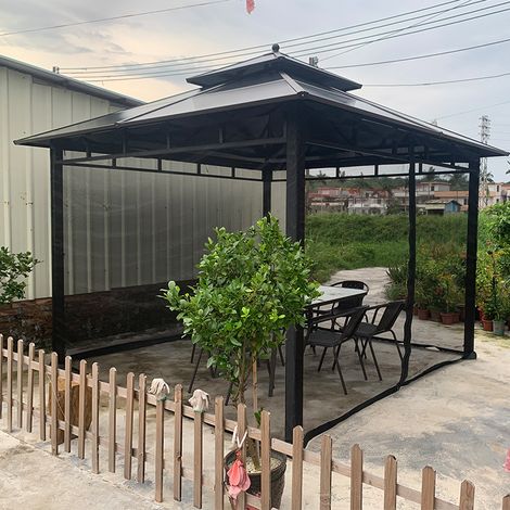 1 juego de mosquitera de 4 puertas con cremallera,tienda de campaña sin soporte,valla de pabellón,tienda de barbacoa,accesorios de jardín,300360cm (1/5)