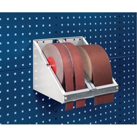 Supporto per rotoli di carta abrasiva B315xT295xH250mm, diametro massimo rotolo 120mm, lunghezza massima 260mm (1/2)