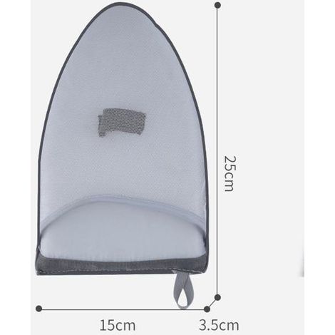 Housse pour mini table à repasser dimensions 25 x 15 cm résistante à la chaleur jusqu'à 220 degrés pour faciliter le repassage couleur grise (1/5)